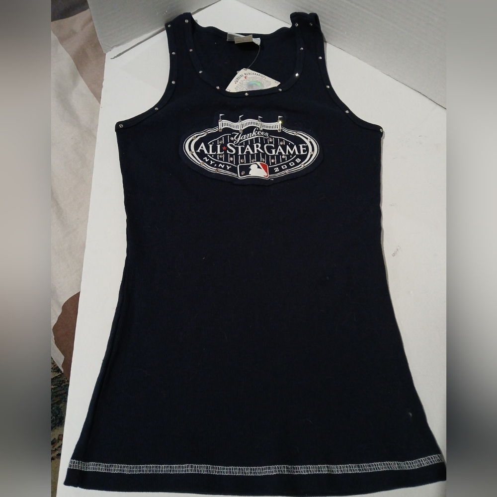 Vintage 2008 Yankees Allstar Game Navy Tank Top large